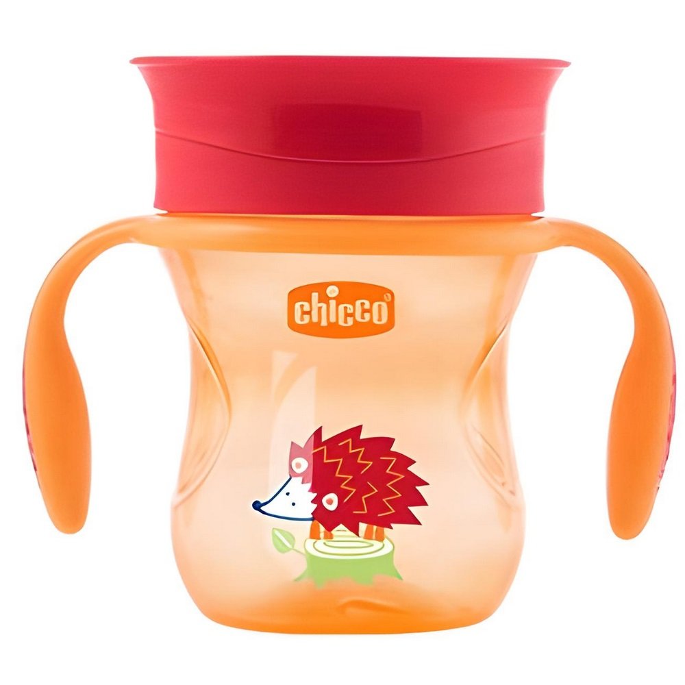 Chicco Perfect Cup Ποτηράκι με Λαβές για 12m+ Πορτοκαλί, 200ml
