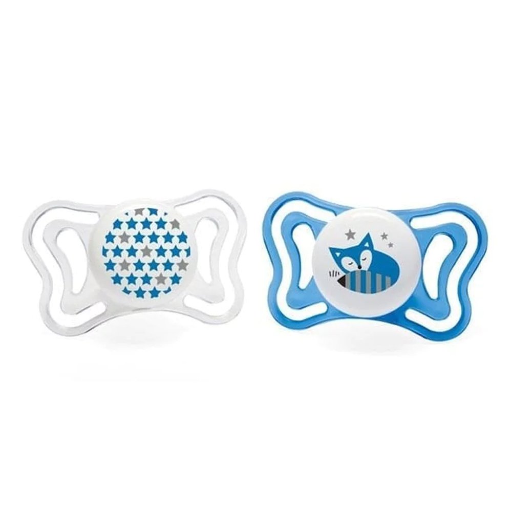 Chicco Πιπίλα Physio Light Αλεπού & Αστέρια 6-16m, 2τμχ