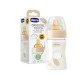 Chicco Original Touch Γυάλινο Μπιμπερό με Θηλή Καουτσούκ 0m+, 150ml