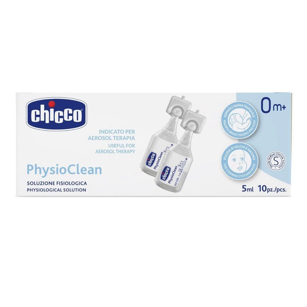 Chicco Physioclean Αμπούλες Φυσιολογικού Ορού 0m+, 10x5ml