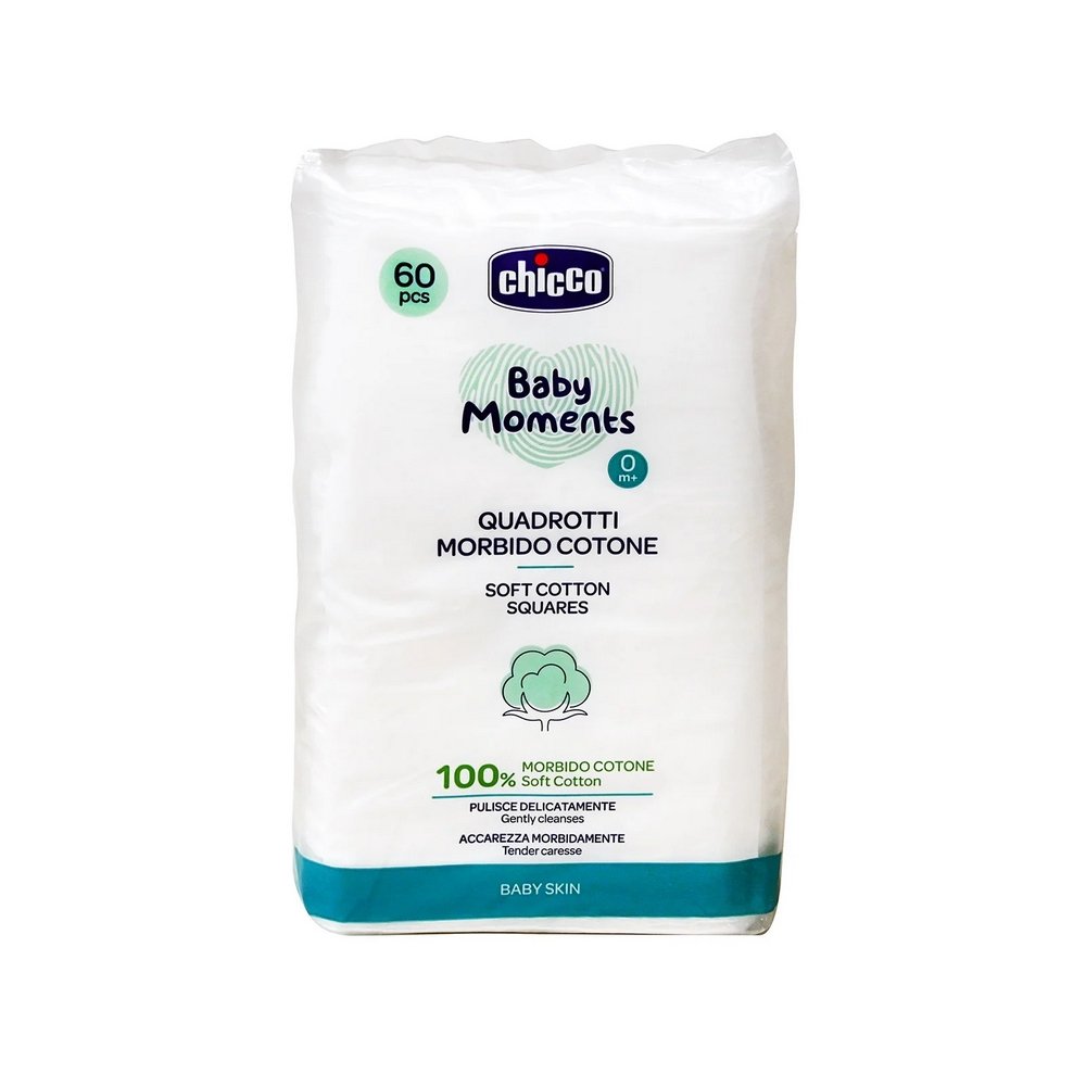 Chicco Baby Moments Μαντηλάκια από Μαλακό Βαμβάκι, 60τμχ