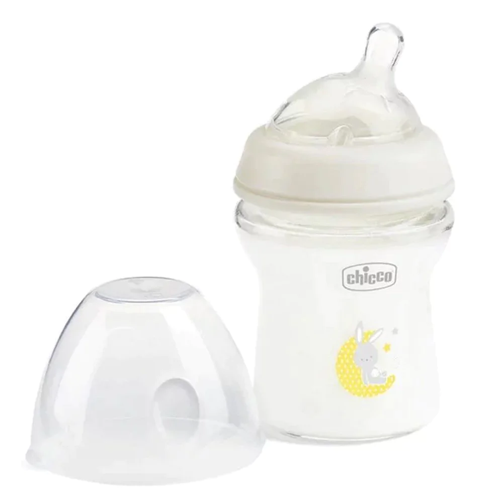 Chicco Natural Feeling Γυάλινο Μπιμπερό με Θηλή Σιλικόνης Μικρής Ροής 0m+, 150ml Chicco Natural Feeling Γυάλινο Μπιμπερό με Θηλή Σιλικόνης Μικρής Ροής 0m+, 150ml