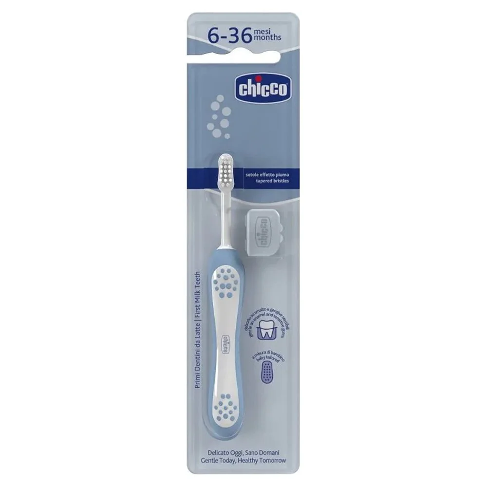Chicco First Milk Teeth Οδοντόβουρτσα Σιέλ για 6-36m, 1τμχ Chicco First Milk Teeth Οδοντόβουρτσα Σιέλ για 6-36m, 1τμχ