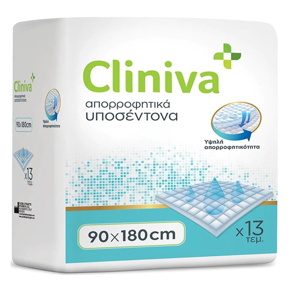 Cliniva Υποσέντονα Ακράτειας Μιας Χρήσης 90x180, 13τμχ Cliniva Υποσέντονα Ακράτειας Μιας Χρήσης 90x180, 13τμχ