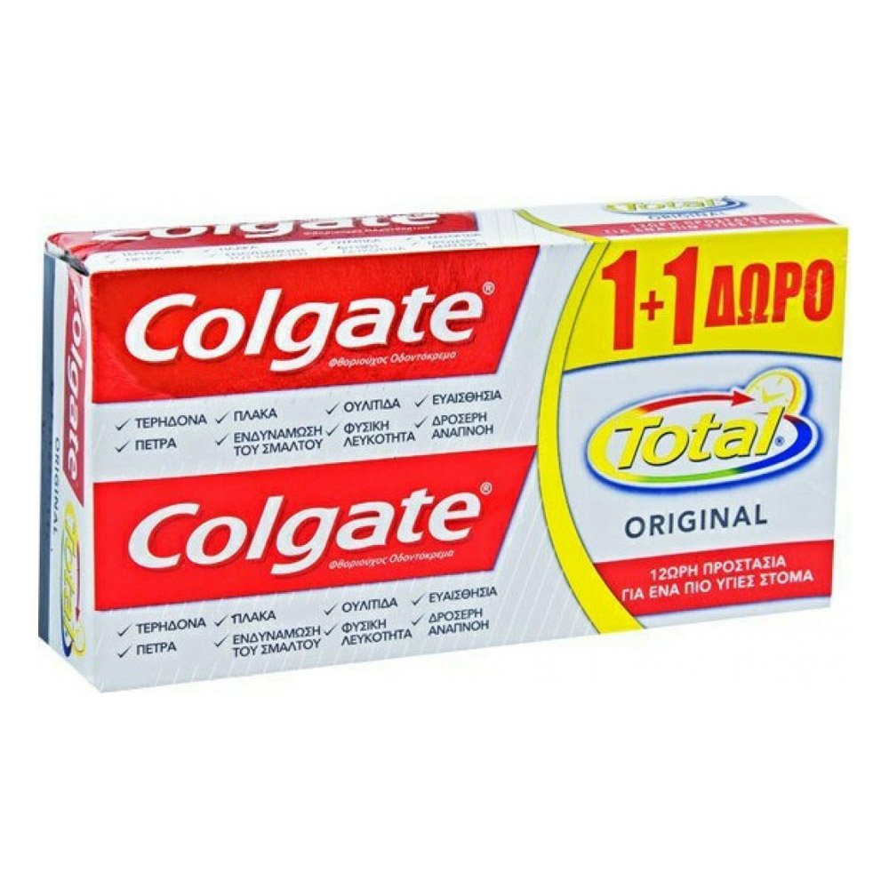 Colgate Total original toothpaste Οδοντόκρεμα για 12ωρη προστασία 1+1 Δώρο, 150ml