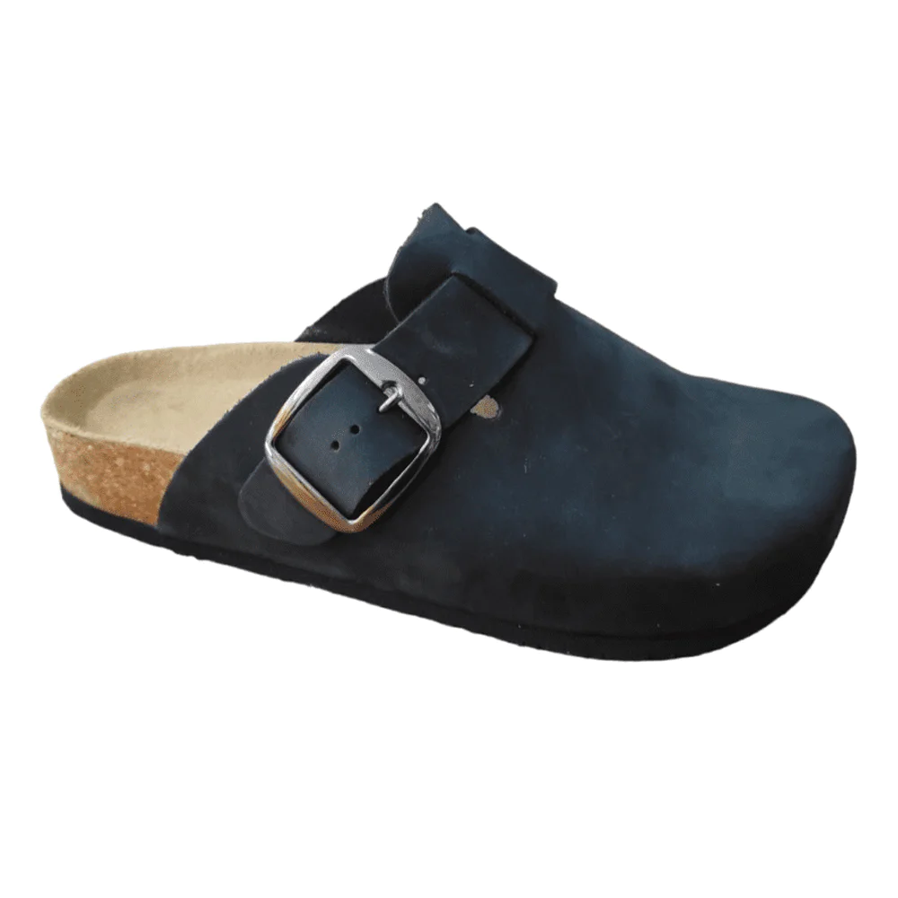 Comfort Way Ανατομικά Δερμάτινα Μαύρα Σαμπό Vesna, 1ζευγάρι