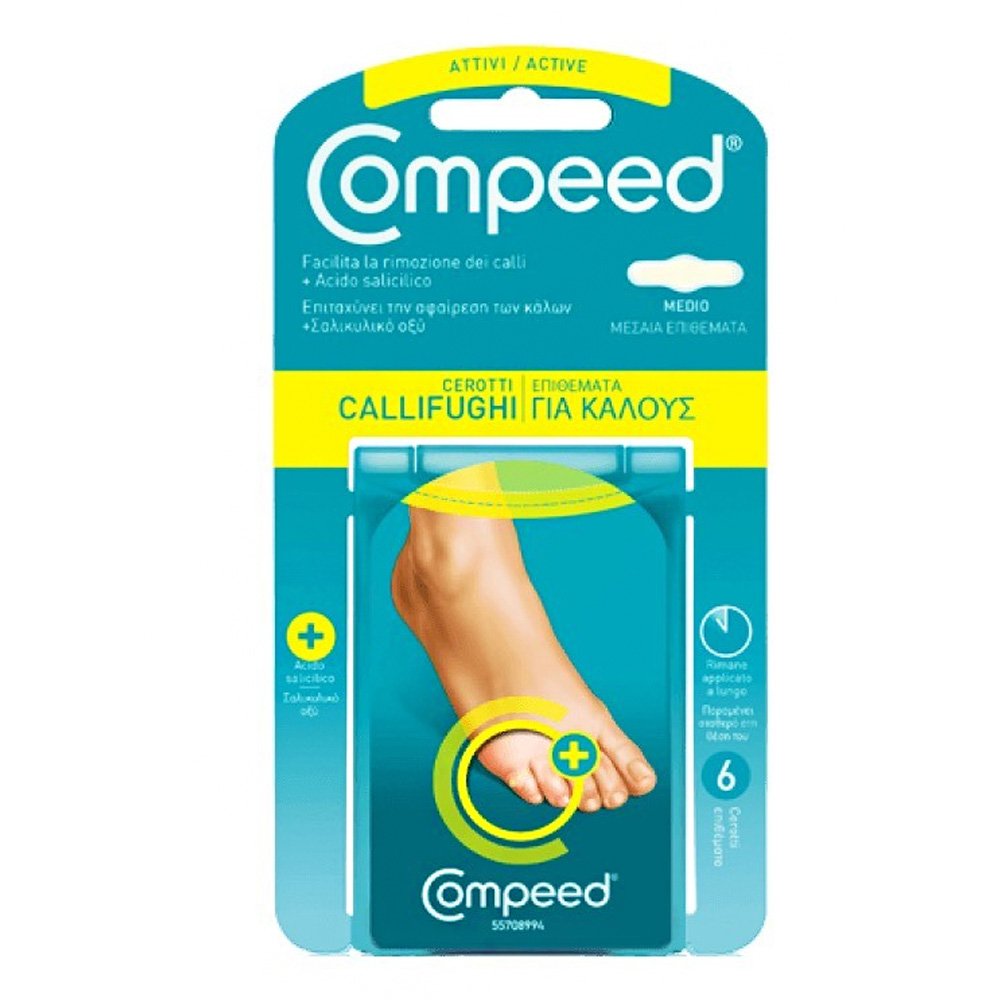 Compeed Callifughi Cerotti Επιθέματα Για Κάλους Μεσαία Με Σαλικυλικό Οξύ, 6τμχ