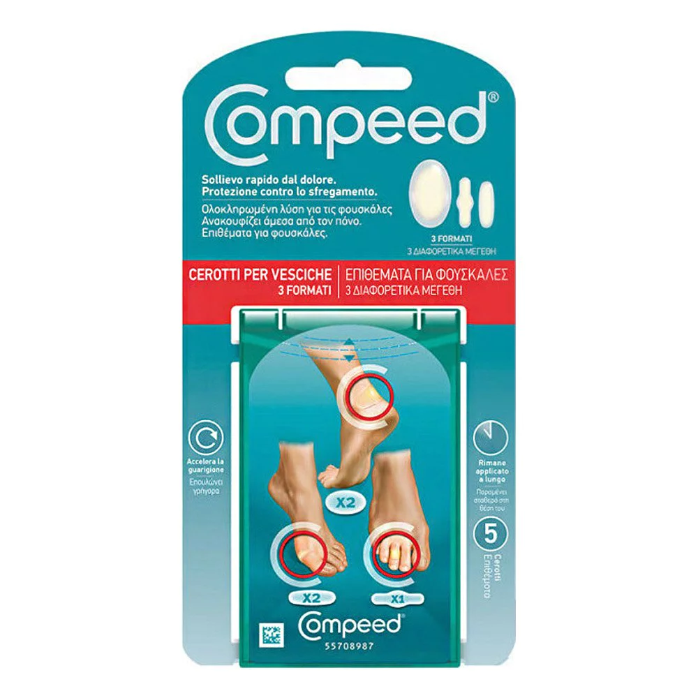 Compeed Σετ Επιθεμάτων για Φουσκάλες για Άμεση Ανακούφιση και Γρήγορη Επούλωση, 5τμχ Compeed Σετ Επιθεμάτων για Φουσκάλες για Άμεση Ανακούφιση και Γρήγορη Επούλωση, 5τμχ