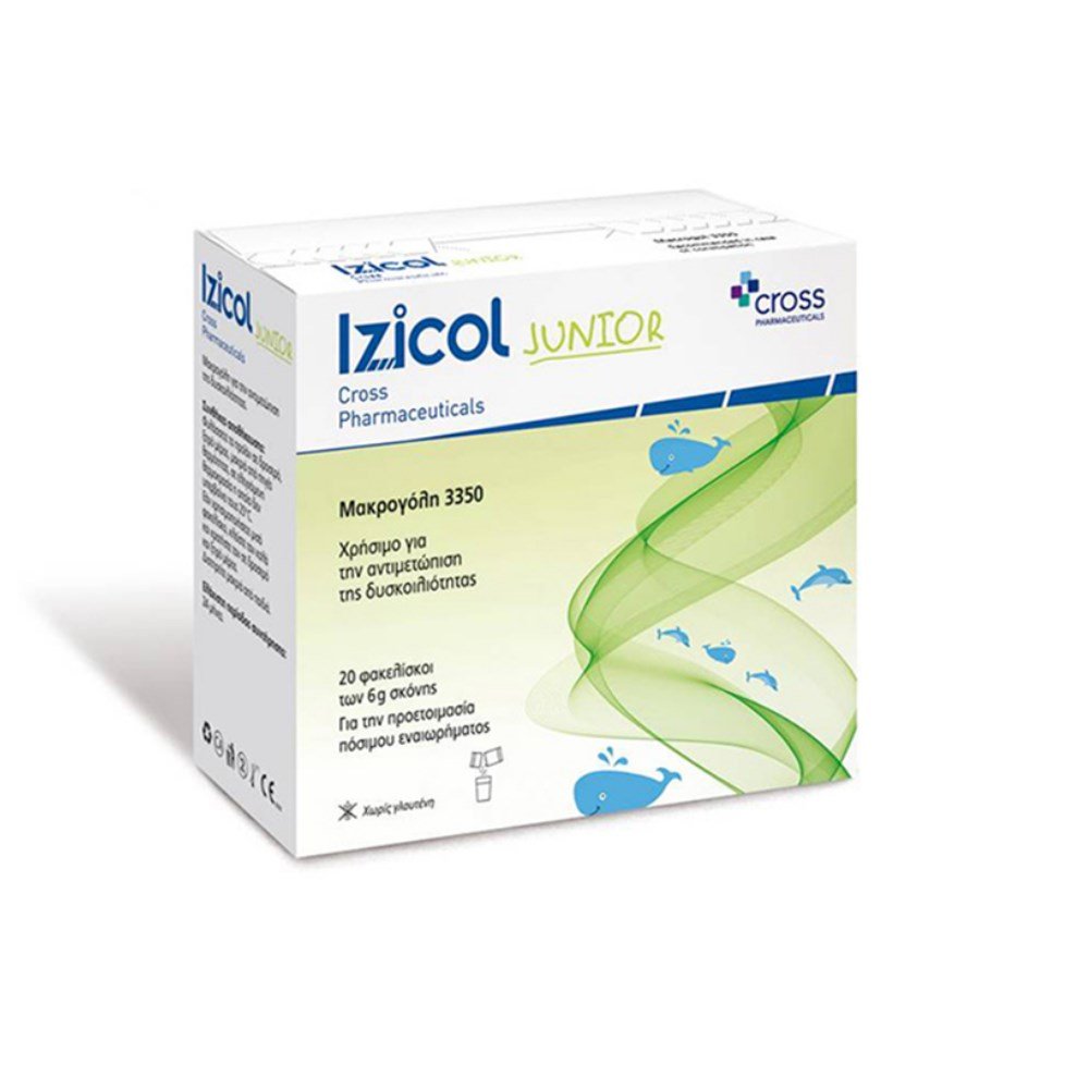 Cross Pharmaceuticals Izicol Junior Ιατροτεχνολογικό Βοήθημα για την Αντιμετώπιση της Παιδικής Δυσκοιλιότητας, 20 x 6gr