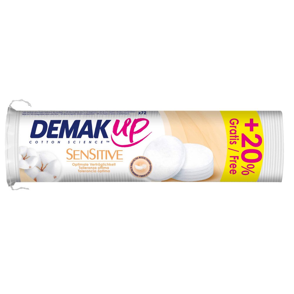 Demak'Up Sensitive Silk Discs Δίσκοι Ντεμακιγιάζ +20% Επιπλέον Προϊόν, 72 τμχ