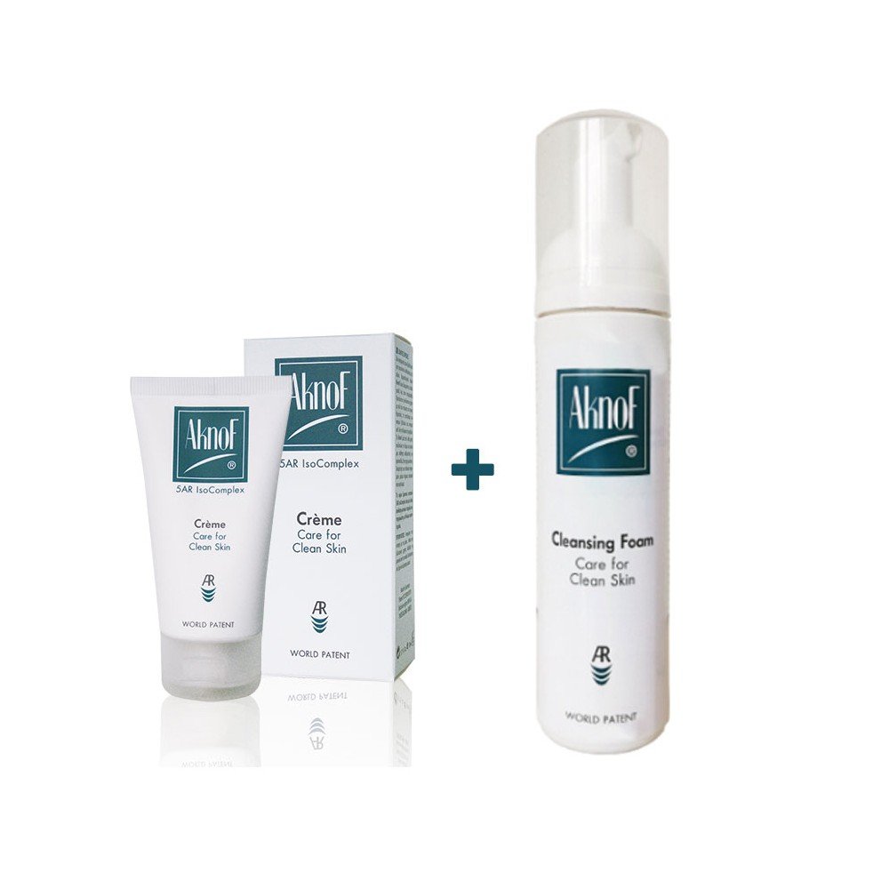 Aknof Set Cream Clean Skin 50ml-Κρέμα Προσώπου για την Αντιμετώπιση της Λιπαρότητας & των Συμπτωμάτων της Ακμής, 50ml + Aknof Gel 200ml
