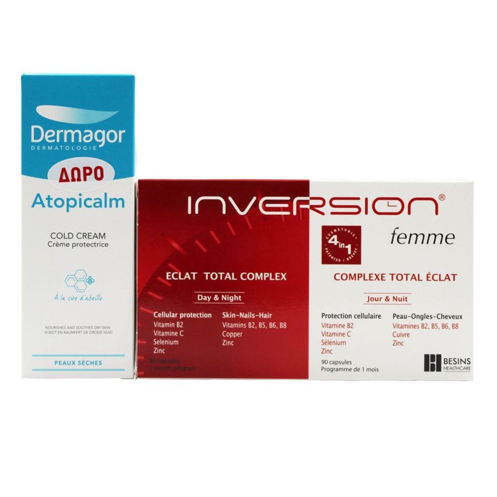 Inversion Femme Complexe Total Eclat, 90 Κάψουλες & Δώρο Atopicalm Cold Κρέμα Protectrice, 40ml