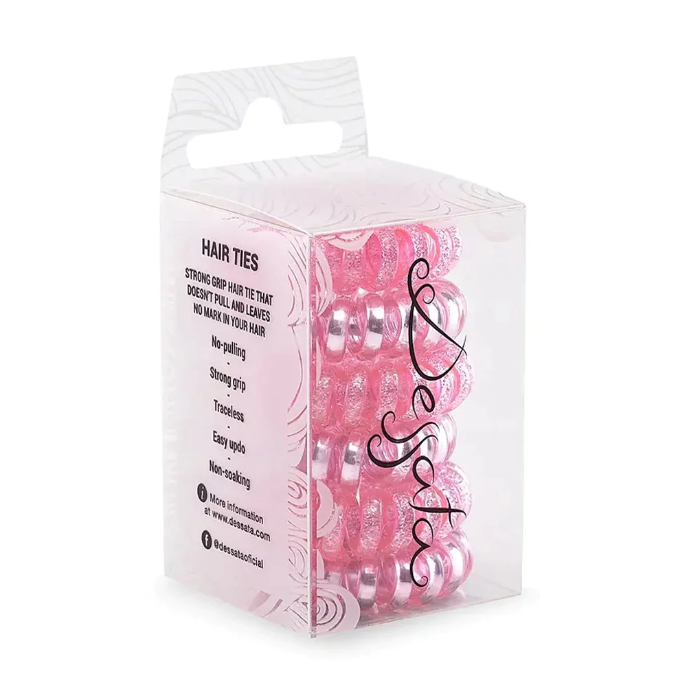 Dessata Hair Ties Set Λαστιχάκια Μαλλιών Ροζ Μεταλλιζέ, 6τμχ Dessata Hair Ties Set Λαστιχάκια Μαλλιών Ροζ Μεταλλιζέ, 6τμχ