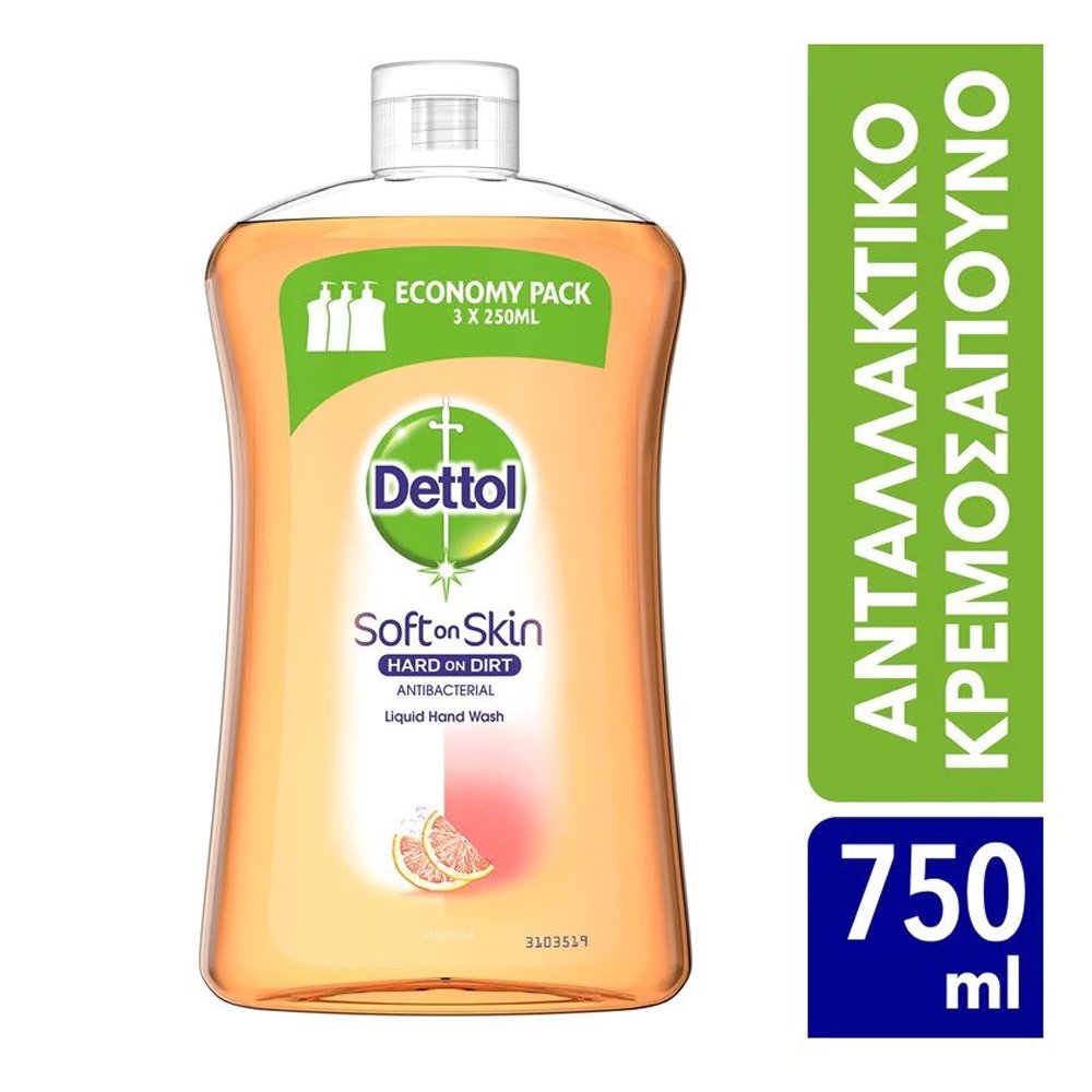 Dettol Ανταλλακτικό Υγρό Κρεμοσάπουνο Grapefruit, 750ml