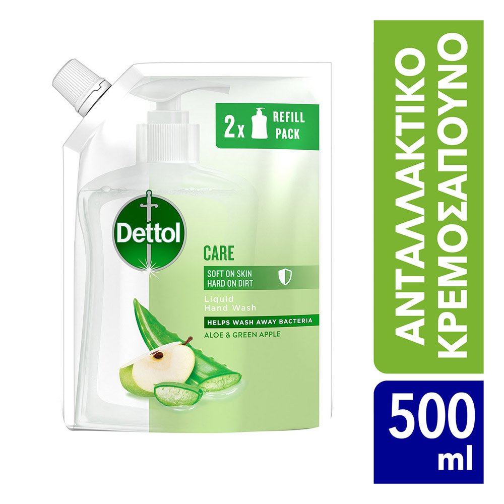 Dettol Ανταλλακτικό Αντιβακτηριδιακό Υγρό Κρεμοσάπουνο σε Σακουλάκι Aloe Vera, 500ml