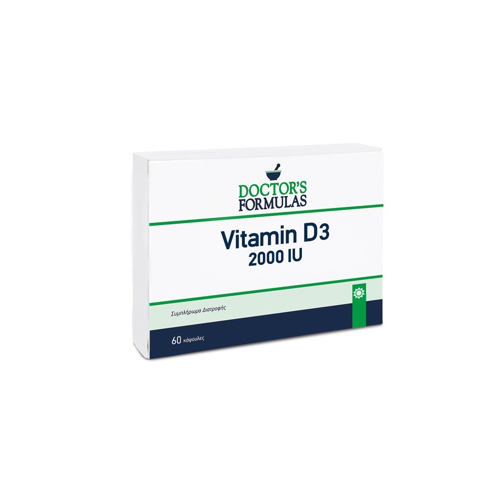 Doctor's Formulas Vitamin D3 2000IU, Ισχυρή Φόρμουλα Βιταμίνης D3 2000 μονάδων, 60 μαλακές κάψουλες