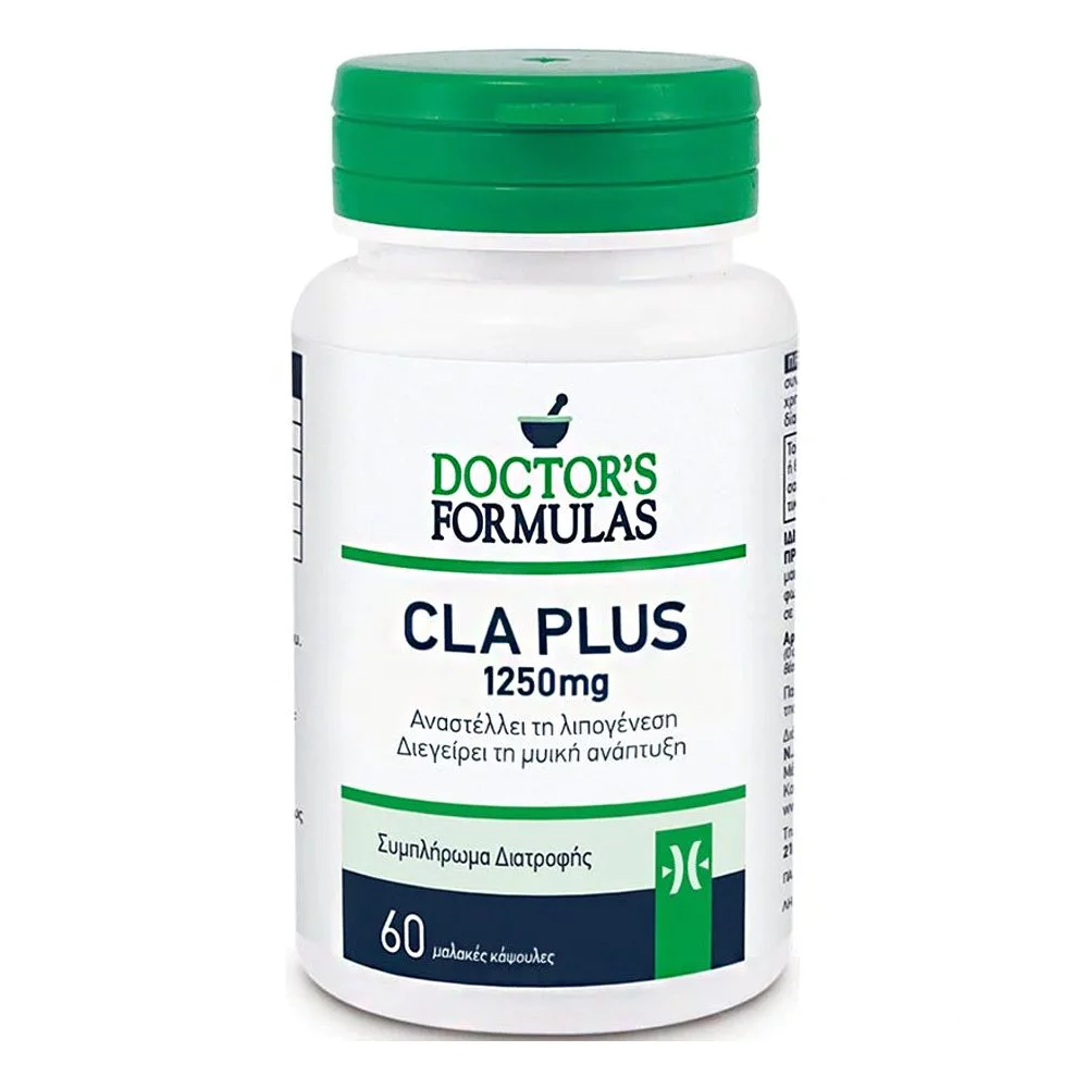 Doctor's Formulas CLA Plus 1250mg Συμπλήρωμα που Αναστέλλει τη Λιπογένεση & Διεγείρει τη Μυϊκή Μάζα, 60 tabs Doctor's Formulas CLA Plus 1250mg Συμπλήρωμα που Αναστέλλει τη Λιπογένεση & Διεγείρει τη Μυϊκή Μάζα, 60 tabs