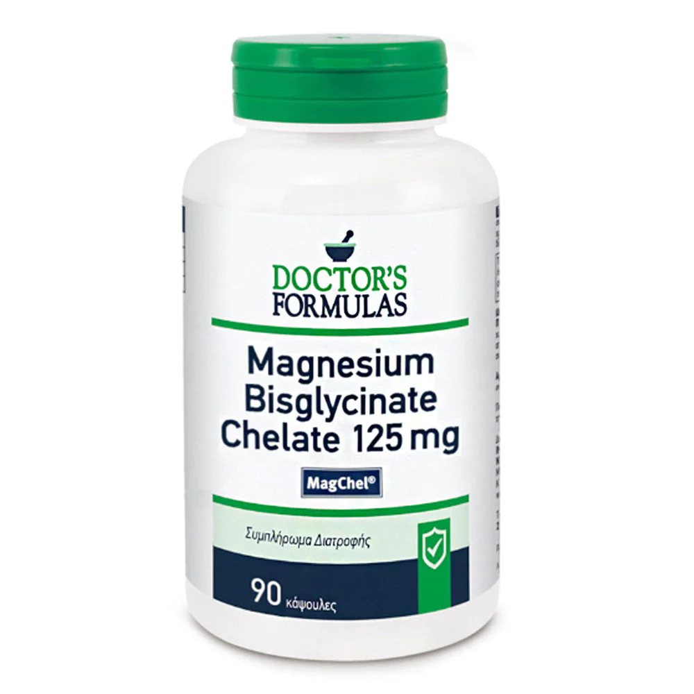 Doctor's Formulas Magnesium Bisglycinate Chelate Συμπλήρωμα Διατροφής Φόρμουλα Χηλικού Μαγνησίου 125mg, 90κάψουλες Doctor's Formulas Magnesium Bisglycinate Chelate Συμπλήρωμα Διατροφής Φόρμουλα Χηλικού Μαγνησίου 125mg, 90κάψουλες