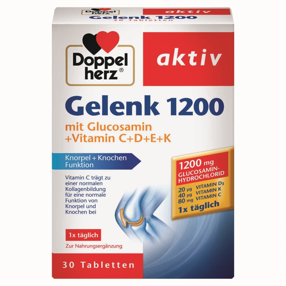 Doppelherz Aktiv Gelenk 1200 Διατροφικό Συμπλήρωμα για τα Οστά και τις Αρθρώσεις, 30 δισκία