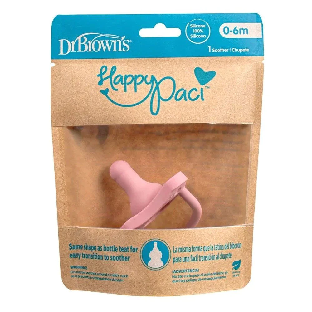 Dr. Brown's Happy Paci Πιπίλα Σιλικόνης για 0+ μηνών Ροζ, 1τμχ Dr. Brown's Happy Paci Πιπίλα Σιλικόνης για 0+ μηνών Ροζ, 1τμχ