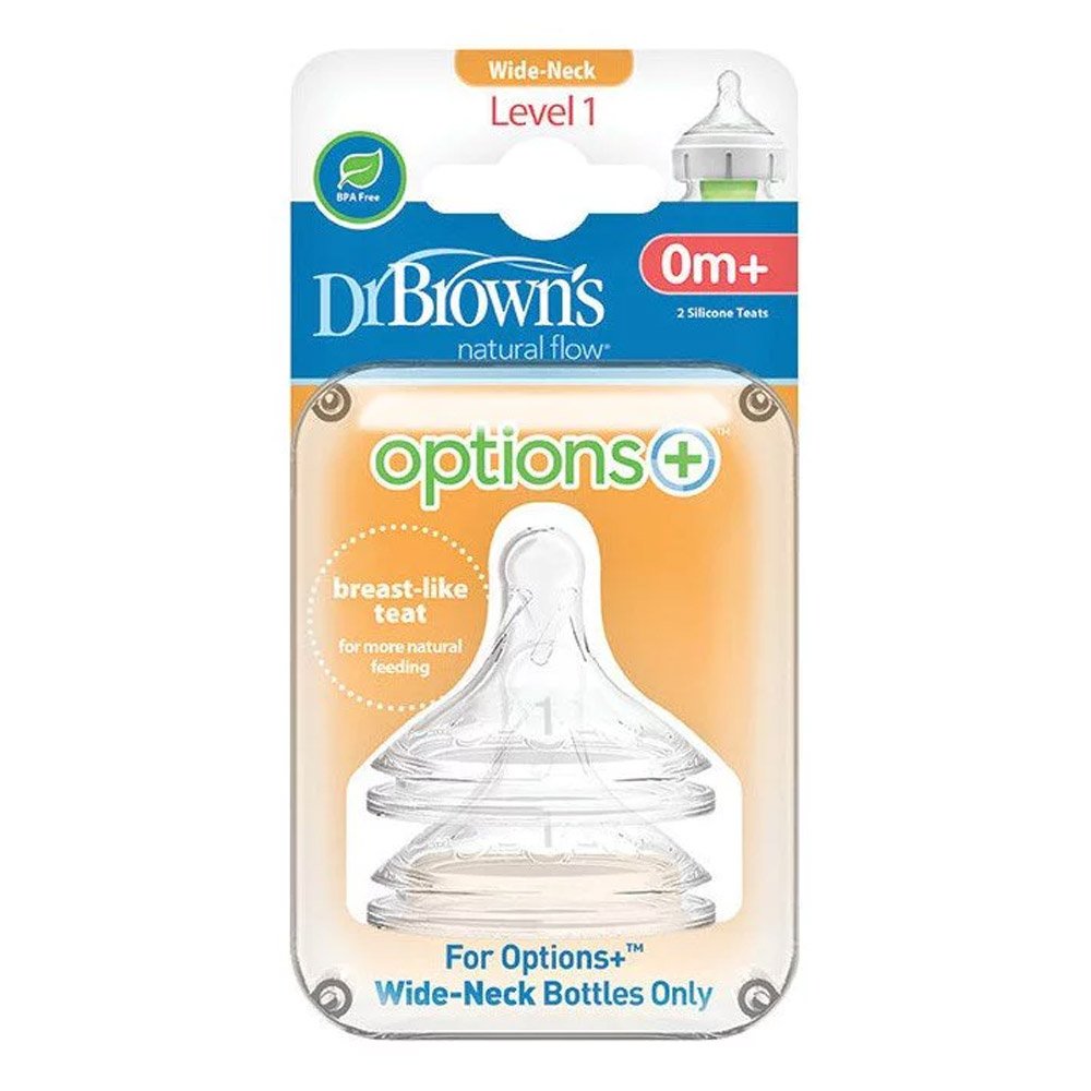 Dr. Brown's Θηλές για Μπιμπερό Options+ με Φαρδύ Λαιμό 0-3m, 2τμχ Dr. Brown's Θηλές για Μπιμπερό Options+ με Φαρδύ Λαιμό 0-3m, 2τμχ