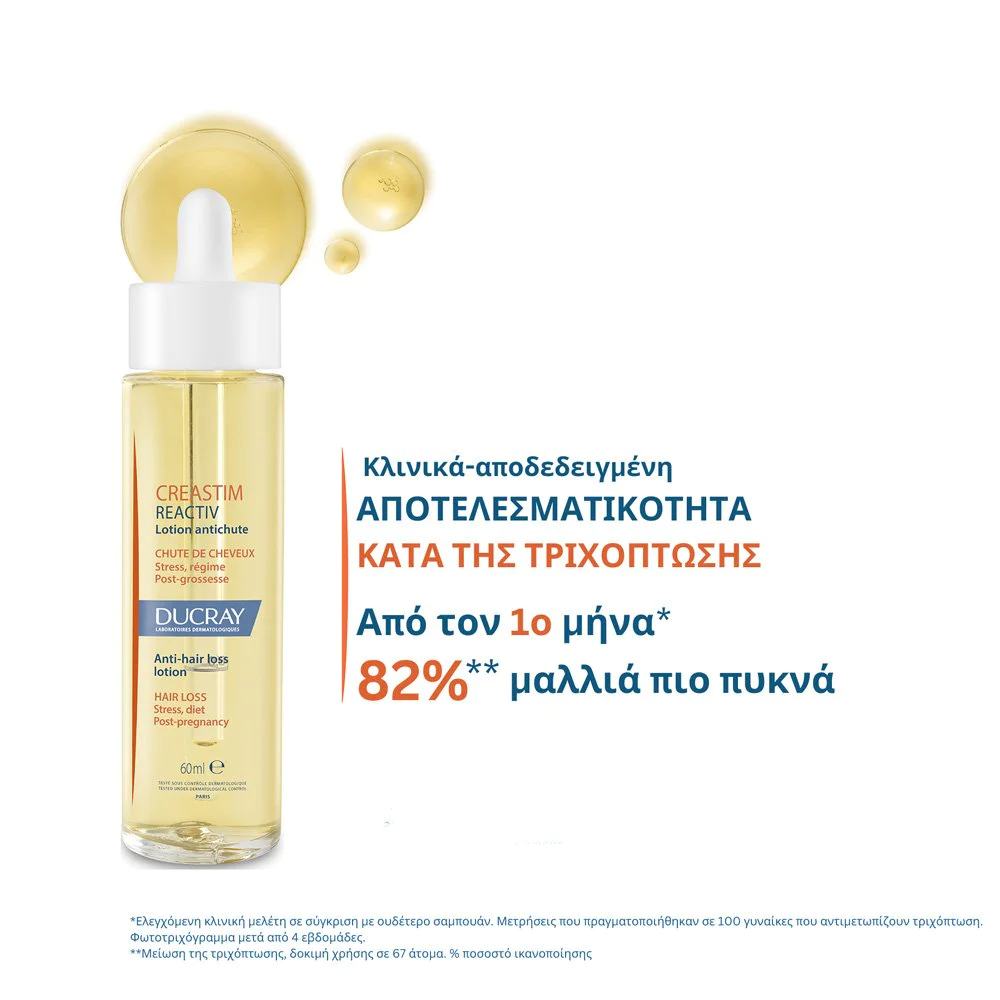 Ducray Creastim Reactiv Λοσιόν Αγωγής Κατά της Τριχόπτωσης, 60ml Ducray Creastim Reactiv Λοσιόν Αγωγής Κατά της Τριχόπτωσης, 60ml