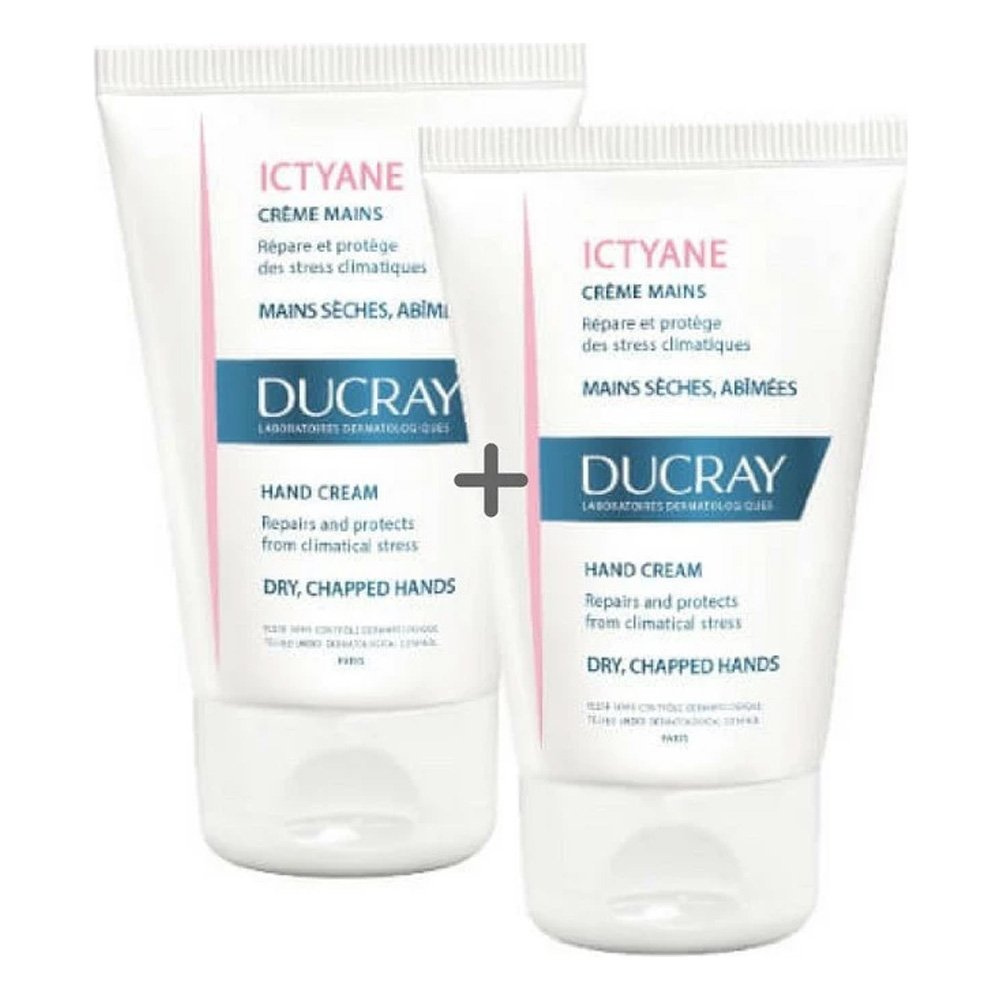 Ducray Σετ Περιποίησης Χεριών Ictyane Hand Cream Κρέμα για Ξηρά και Τραυματισμένα Χέρια, 100ml