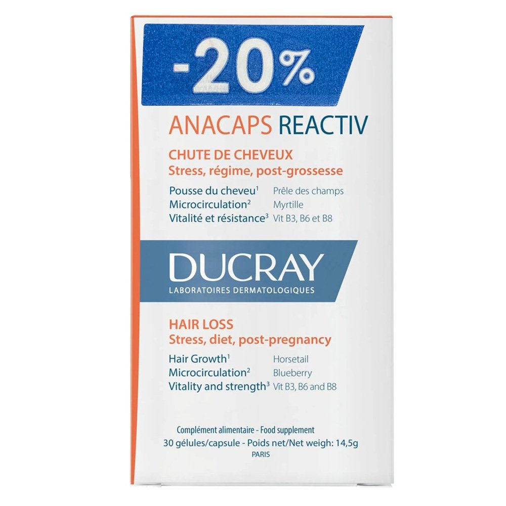Ducray Promo Anacaps Reactiv Συμπλήρωμα Διατροφής,  30 κάψουλες