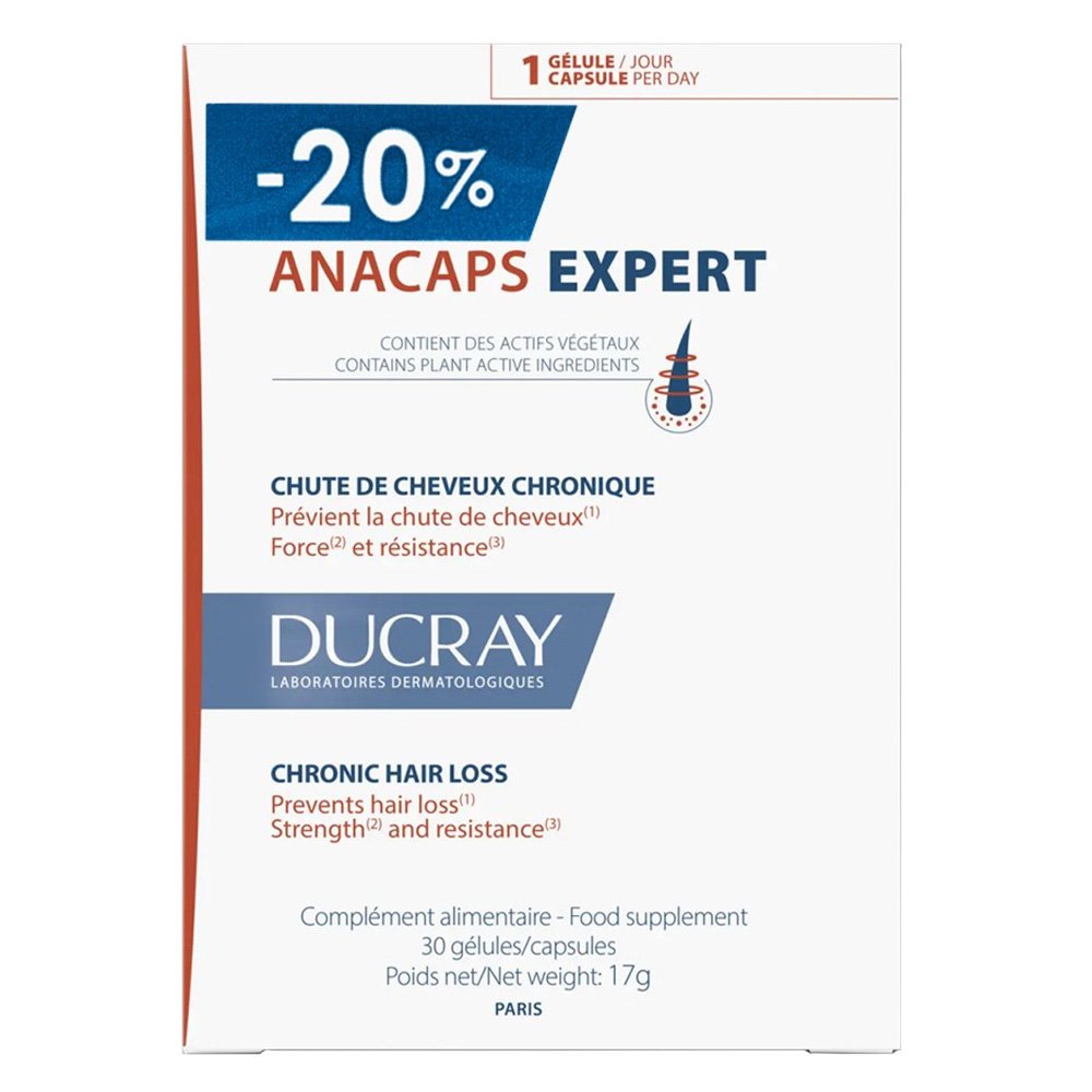 Ducray Anacaps Expert Συμπλήρωμα Διατροφής Για Την Τριχόπτωση, 30 Caps.