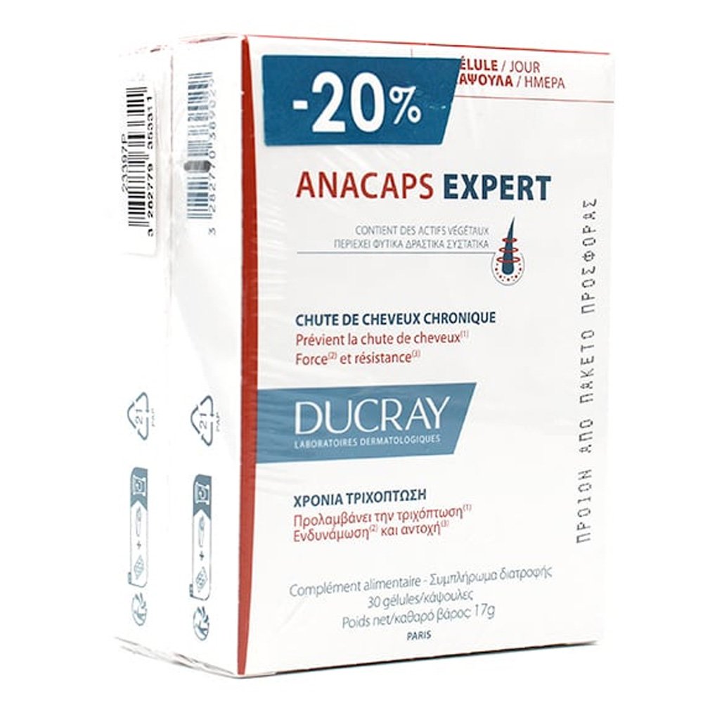 Ducray Promo -25% Anacaps Expert Συμπλήρωμα Διατροφής για τη Χρόνια Τριχόπτωση, 60κάψουλες 