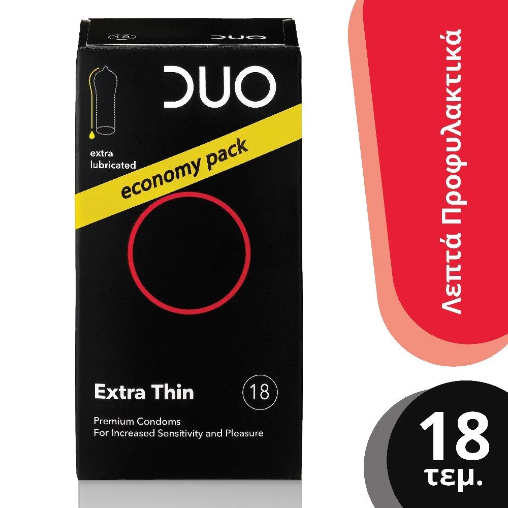 Dυο Thin Extra Lubricated Προφυλακτικά Πολύ Λεπτά, για Προστασία Και Απόλαυση, 18τεμ Dυο Thin Extra Lubricated Προφυλακτικά Πολύ Λεπτά, για Προστασία Και Απόλαυση, 18τεμ