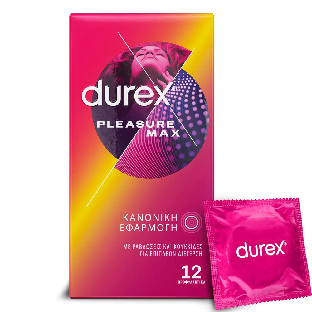 Durex Pleasuremax Προφυλακτικά με Ανάγλυφες Κουκίδες & Ραβδώσεις, 12τεμ Durex Pleasuremax Προφυλακτικά με Ανάγλυφες Κουκίδες & Ραβδώσεις, 12τεμ