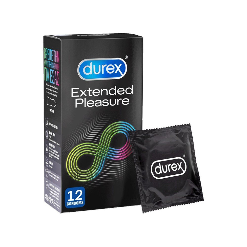Durex Προφυλακτικά Με Επιβραδυντικό Τζελ Extended Pleasure 12 τεμάχια
