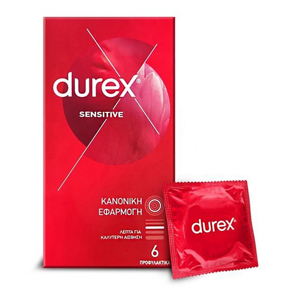 Durex Sensitive Προφυλακτικά Κανονική Εφαρμογή, 6τμχ