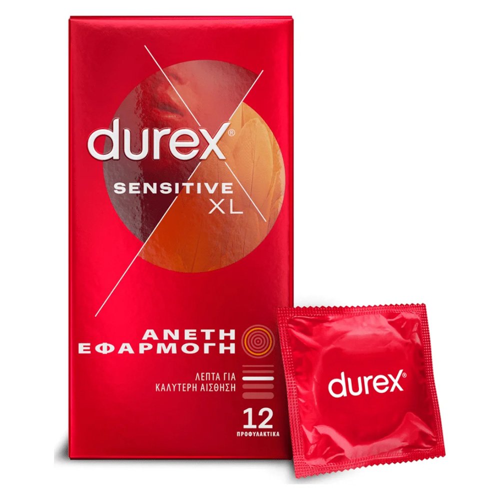 Durex Sensitive Προφυλακτικά XL Άνετη Εφαρμογή, 12τμχ