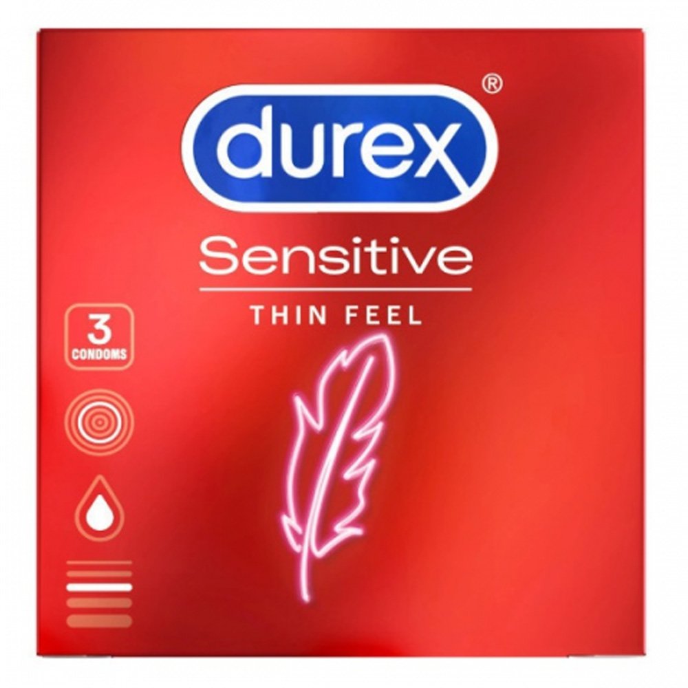 Durex Προφυλακτικά Sensitive Thin Feel, 3τμχ