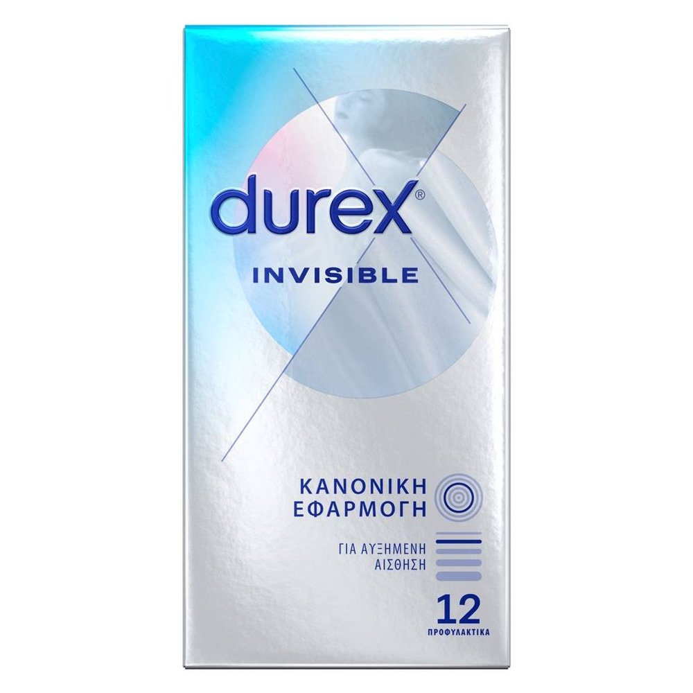 Durex Invisible Προφυλακτικά Κανονική Εφαρμογή, 12τμχ