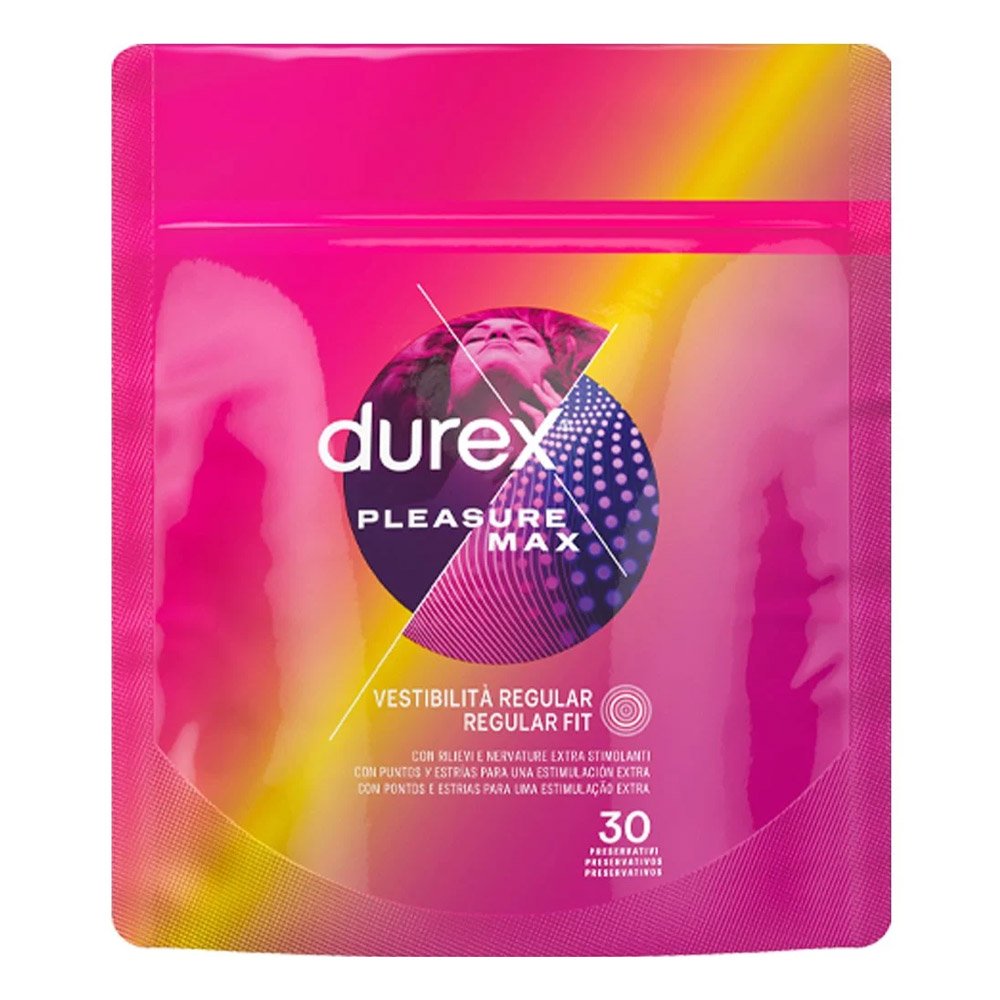 Durex Pleasure Max Regular Fit Προφυλακτικά με Ραβδώσεις, 30τμχ