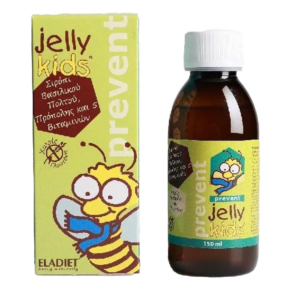 Eladiet Jelly Kids Prevent Παιδικό Συμπλήρωμα Διατροφής Βασιλικού Πολτού Χωρίς Γλουτένη, με Γεύση Φράουλα, 150ml