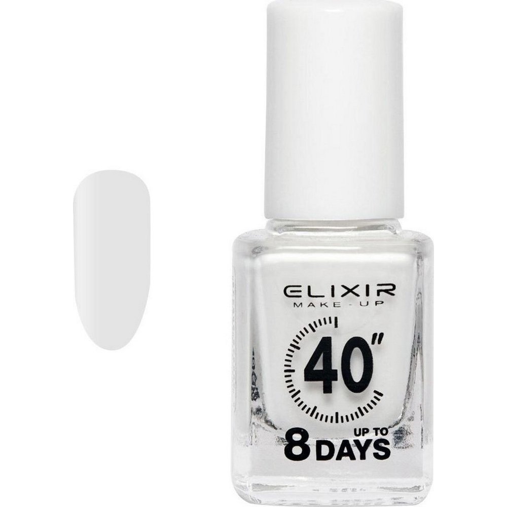 Elixir Make-Up Nail Polish 40'' Βερνίκι Νυχιών Up To 8 Days 003 White, 13ml