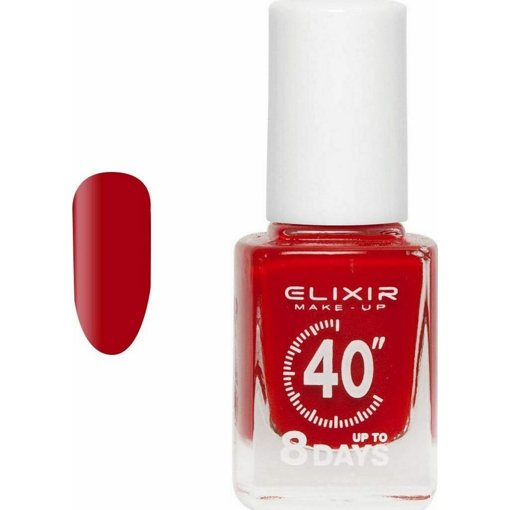 Elixir Make-Up Nail Polish 40'' Βερνίκι Νυχιών Up To 8 Days 022 Scarlet, 13ml