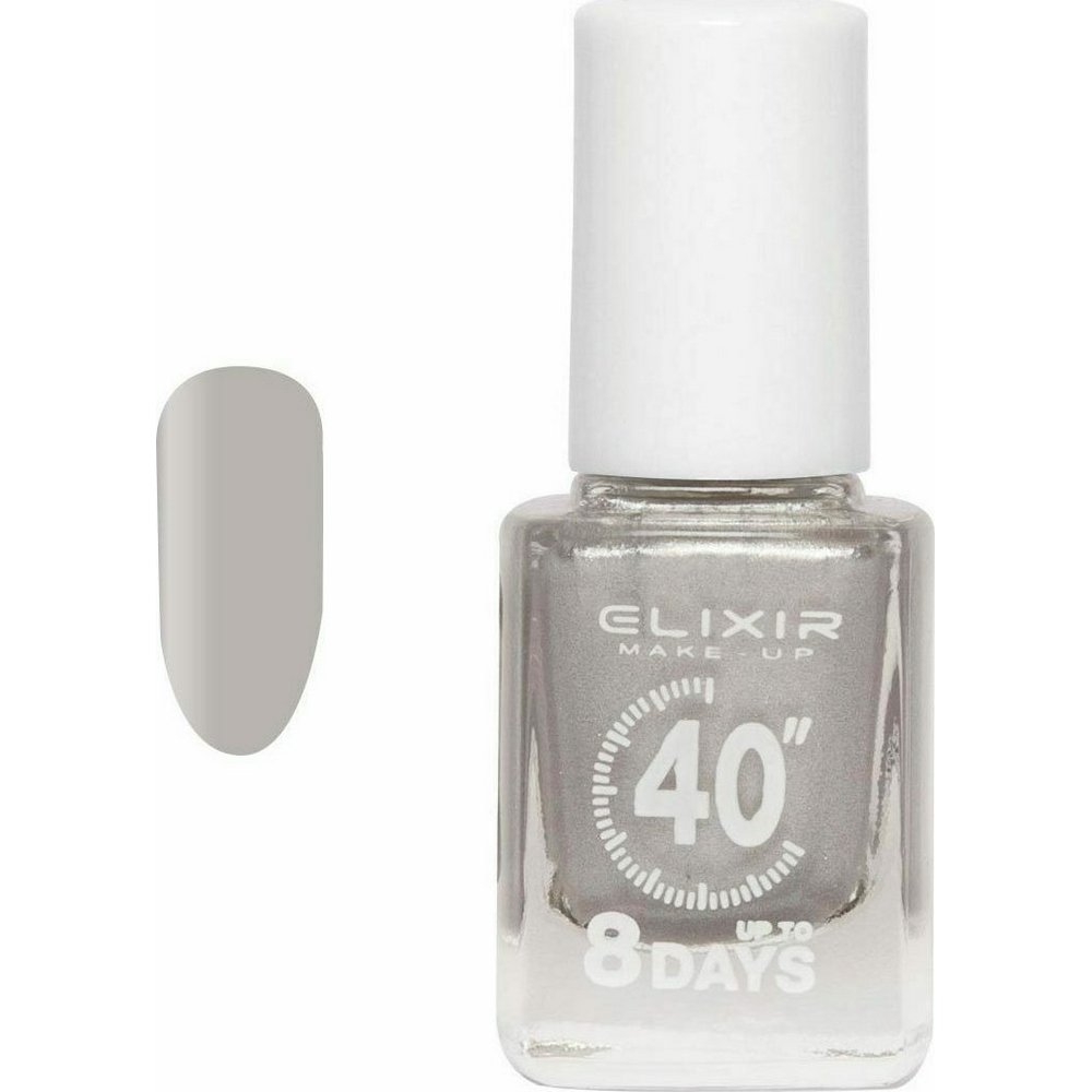 Elixir Make-Up Nail Polish 40'' Βερνίκι Νυχιών Up To 8 Days 115 Silver, 13ml