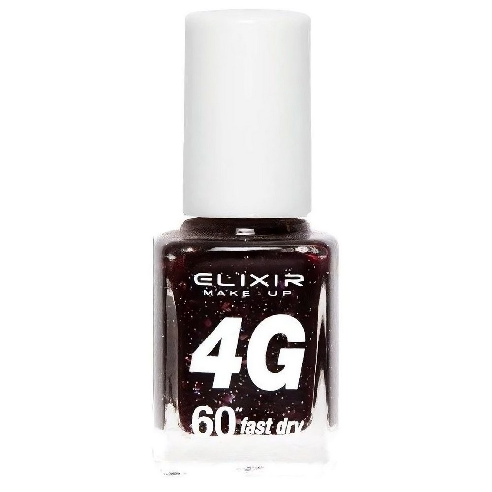 Elixir Make-up 4G Nail Polish 60'' Βερνίκι Νυχιών Fast Dry Glitter 205, 13ml
