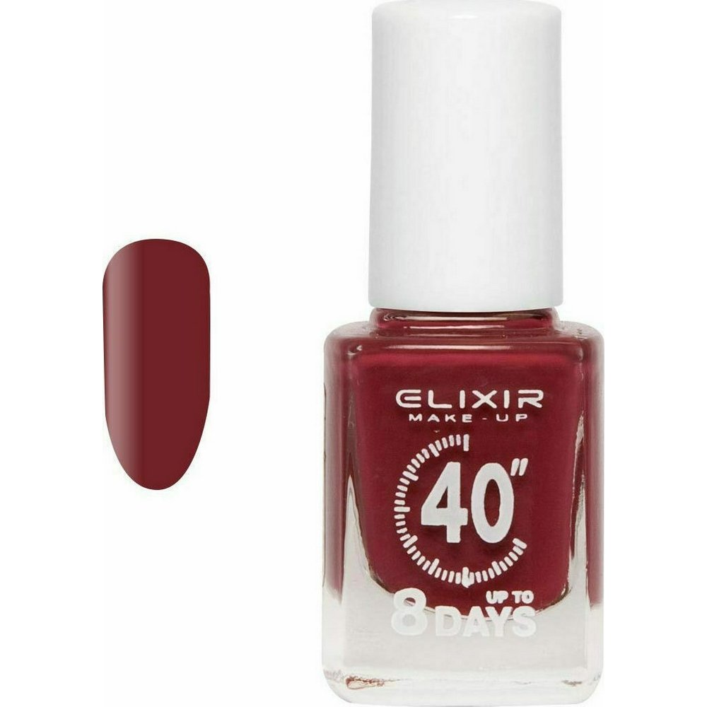 Elixir Make-Up Nail 40'' Polish Βερνίκι Νυχιών Up To 8 Days 370 Dark Redwood, 13ml