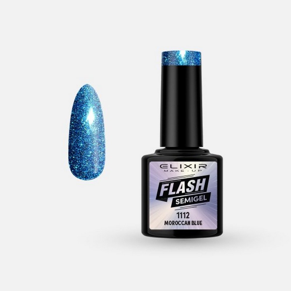 Elixir Make-up Semi Gel Ημιμόνιμο Επαγγελματικό Βερνίκι Νυχιών Νο1112 Mοroccan Blue, 8ml