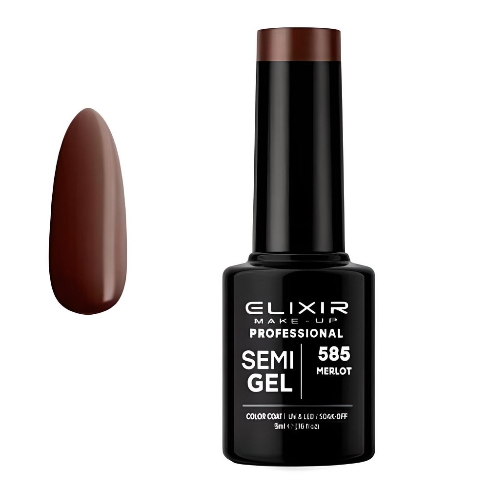 Elixir Make-up Semi Gel Ημιμόνιμο Επαγγελματικό Βερνίκι Νυχιών Νο585 Merlot, 5ml