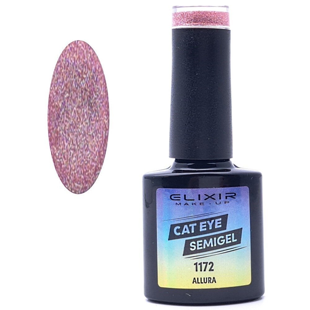 Elixir Make-up Semi Gel Ημιμόνιμο Επαγγελματικό Βερνίκι Νυχιών Cat Eye Νο1172 Allura, 8ml