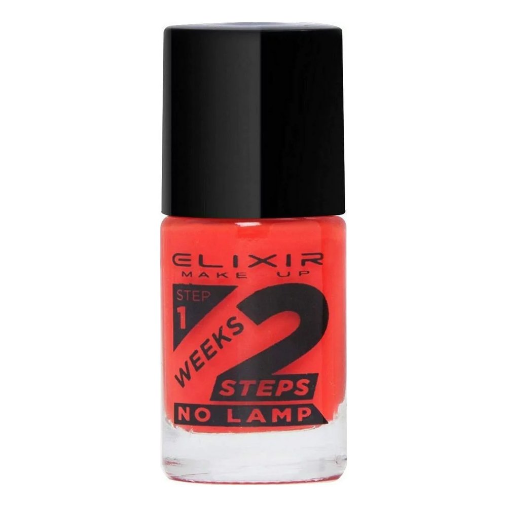 Elixir Make-Up 2 Weeks Nail Polish Βερνίκι Νυχίων Gel Effect 2 Εβδομάδων Χωρίς Λάμπα 728 Trafic Orange, 1τμχ
