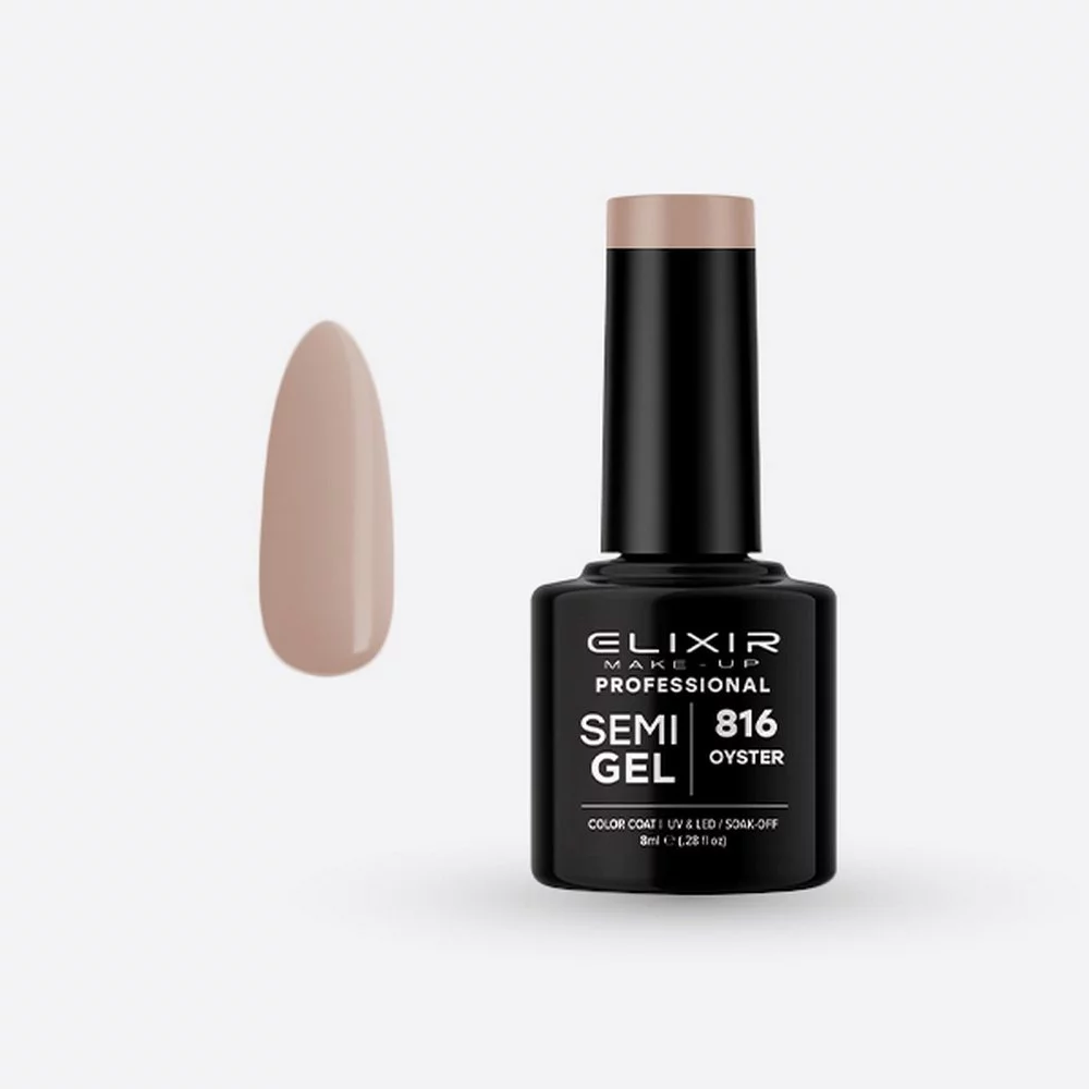 Elixir Make-up Semi Gel Ημιμόνιμο Επαγγελματικό Βερνίκι Νυχιών Νο816 Oyster, 8ml Elixir Make-up Semi Gel Ημιμόνιμο Επαγγελματικό Βερνίκι Νυχιών Νο816 Oyster, 8ml