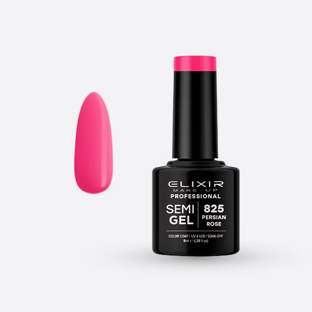 Elixir Make-up Semi Gel Ημιμόνιμο Επαγγελματικό Βερνίκι Νυχιών Νο825 Persian Rose, 8ml